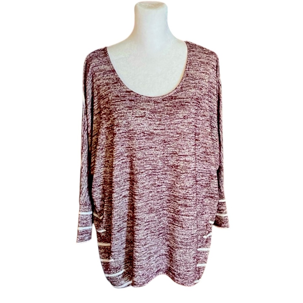 Market & Spruce Space Dye Striped Knit Top Size M